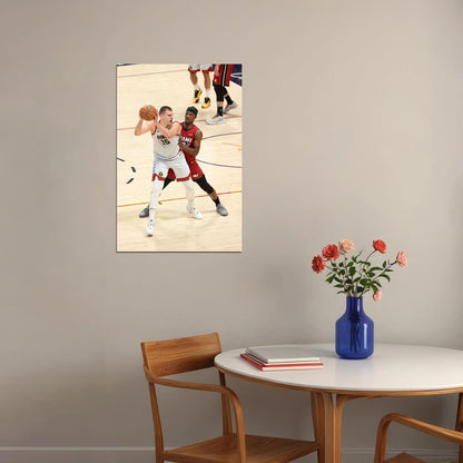 Nikola Jokic In The Match Basketball Denver Nuggets Team Poster Wall Art Print Home Wall Decor - xonomax