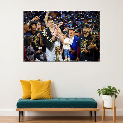 Denver Nuggets Basketball Team Nikola Jokic Basketball Poster Wall Art Print Home Wall Decor - xonomax