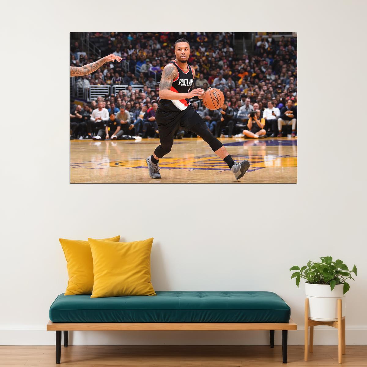 Portland Trail Blazers Team Match Damian Lillard Athlete Poster Wall Art Print Home Wall Decor - xonomax
