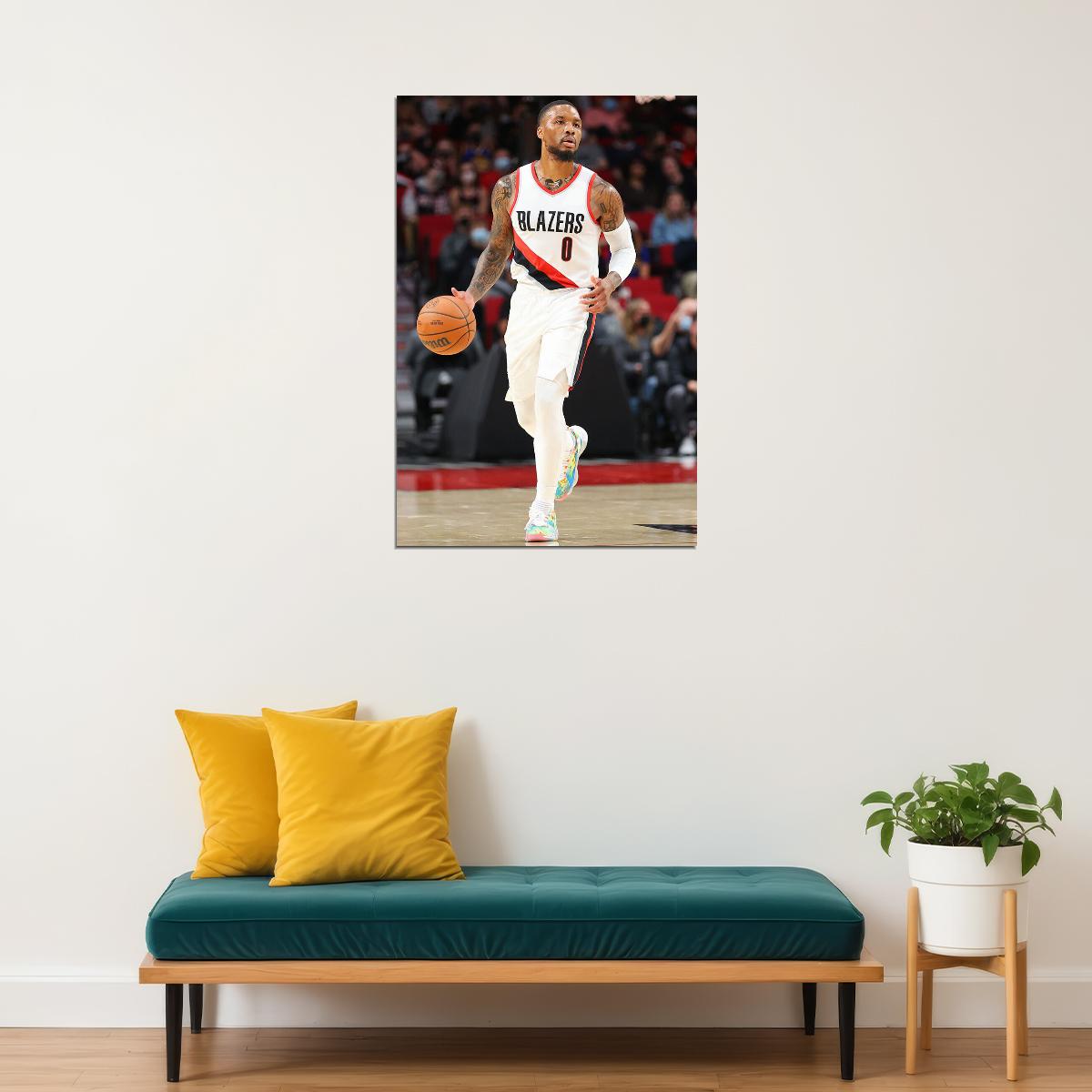 Portland Trail Blazers Team Damian Lillard Basketball Poster Wall Art Print Home Wall Decor - xonomax