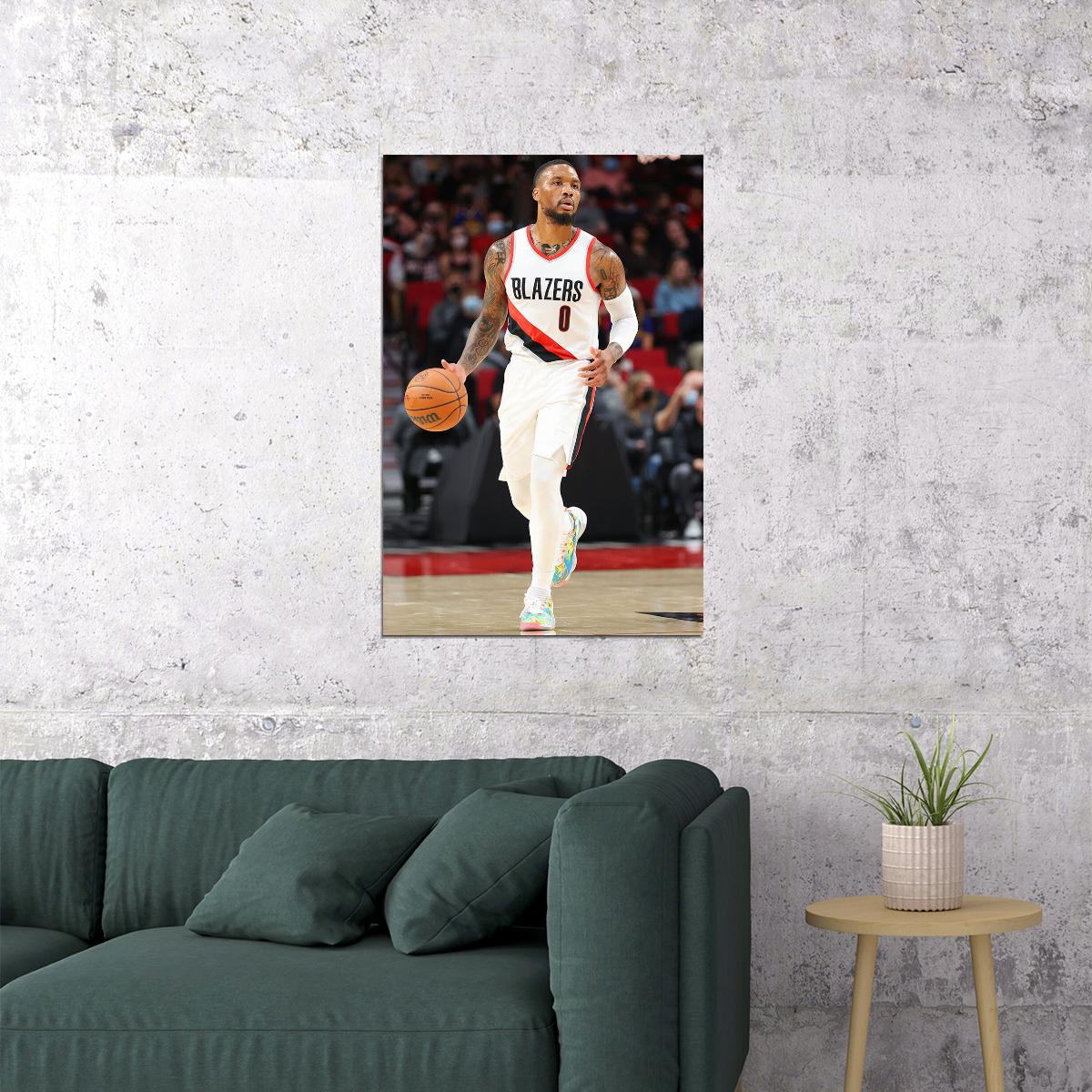 Portland Trail Blazers Team Damian Lillard Basketball Poster Wall Art Print Home Wall Decor - xonomax