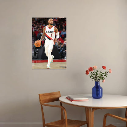 Portland Trail Blazers Team Damian Lillard Basketball Poster Wall Art Print Home Wall Decor - xonomax