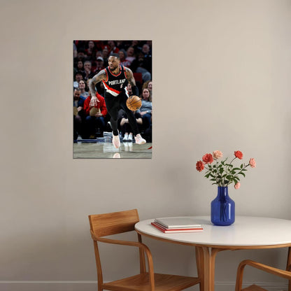Portland Trail Blazers Team Damian Lillard Basketball Poster Wall Art Print Home Wall Decor - xonomax