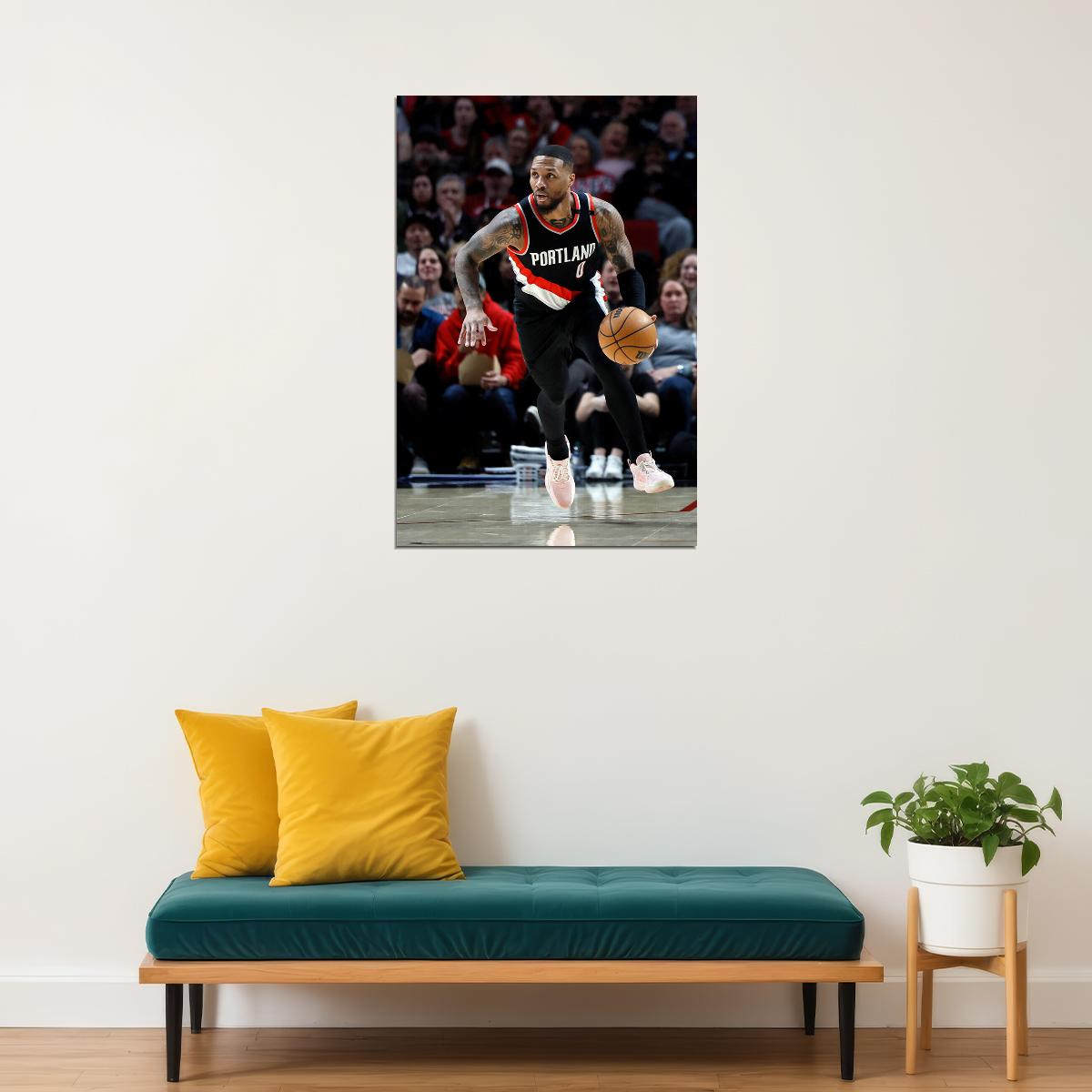 Portland Trail Blazers Team Damian Lillard Basketball Poster Wall Art Print Home Wall Decor - xonomax