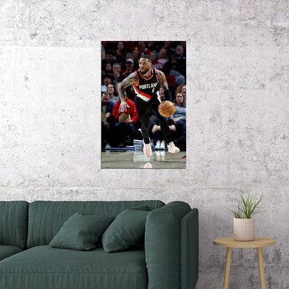 Portland Trail Blazers Team Damian Lillard Basketball Poster Wall Art Print Home Wall Decor - xonomax