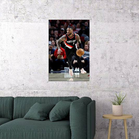 Portland Trail Blazers Team Damian Lillard Basketball Poster Wall Art Print Home Wall Decor - xonomax
