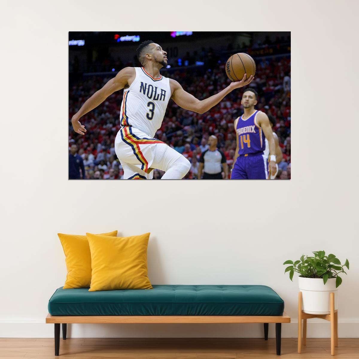 Cj Mccollum American Basketball New Orleans Pelicans Poster Wall Art Print Home Wall Decor - xonomax