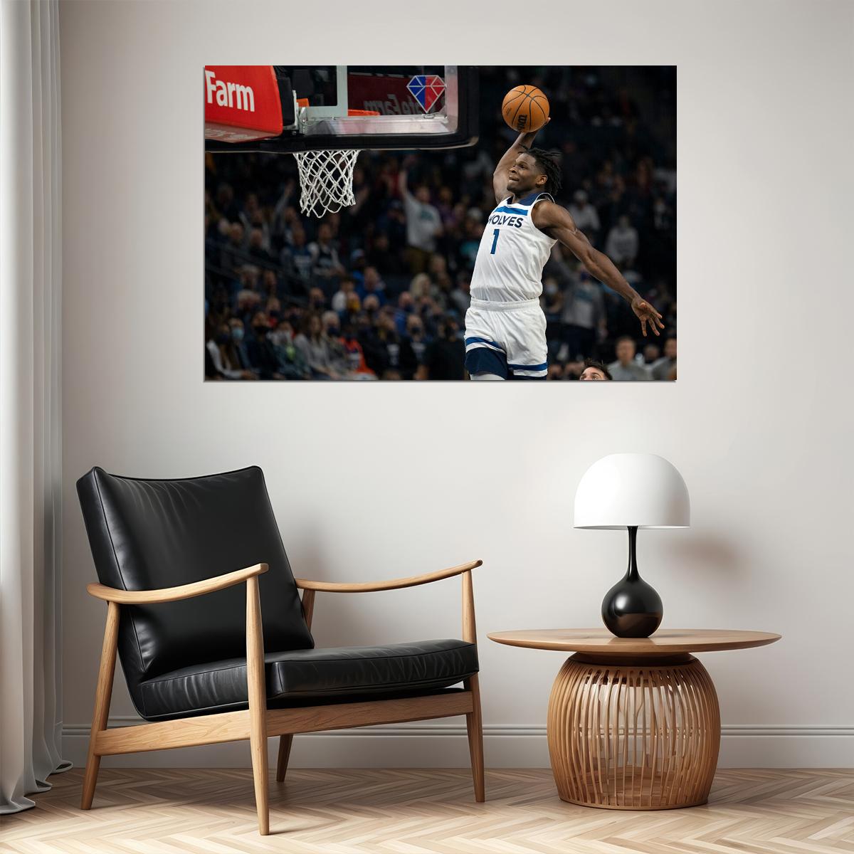 Anthony Edwards Minnesota Timber Wolves Basketball Team Poster Wall Art Print Home Wall Decor - xonomax