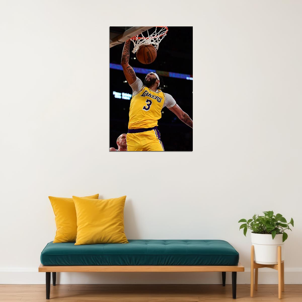 La Lakers Basketball Team Anthony Davis Sports Poster Wall Art Print Home Wall Decor - xonomax