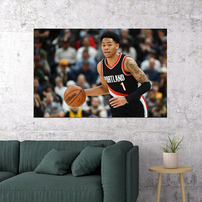 Anfernee Simons Portland Trail Blazers Basketball Sports Poster Wall Art Print Home Wall Decor - xonomax