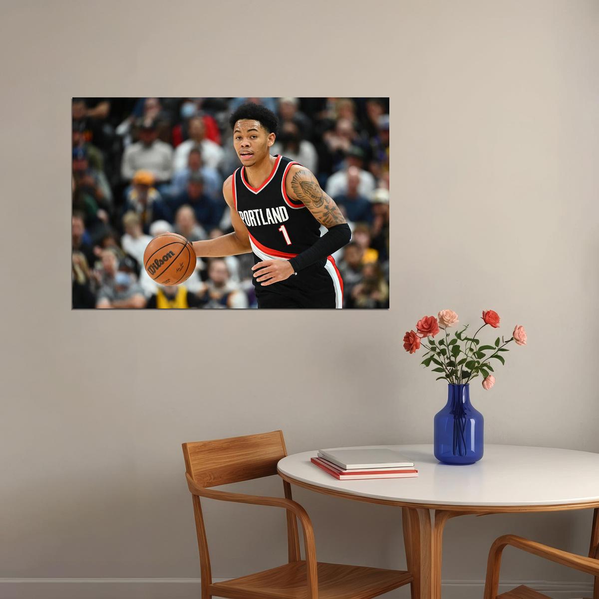 Anfernee Simons Portland Trail Blazers Basketball Sports Poster Wall Art Print Home Wall Decor - xonomax