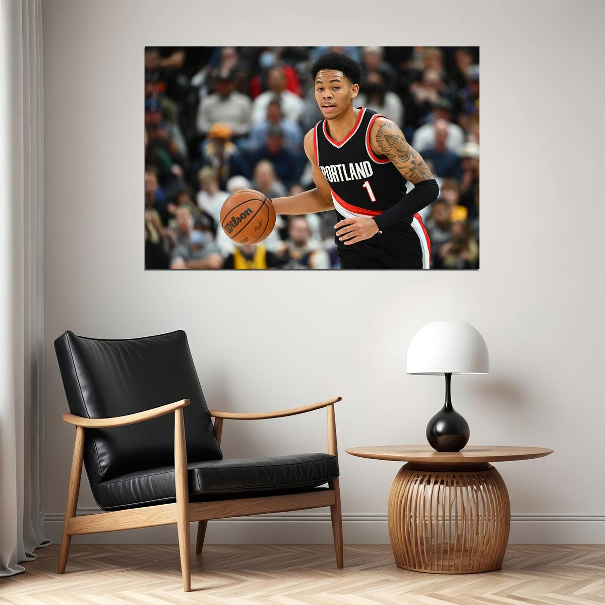 Anfernee Simons Portland Trail Blazers Basketball Sports Poster Wall Art Print Home Wall Decor - xonomax