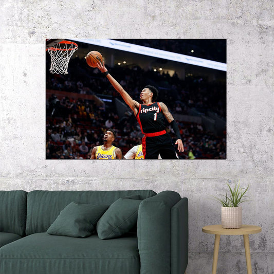 Portland Trail Blazers Basketball Team Anfernee Simons Poster Wall Art Print Home Wall Decor - xonomax