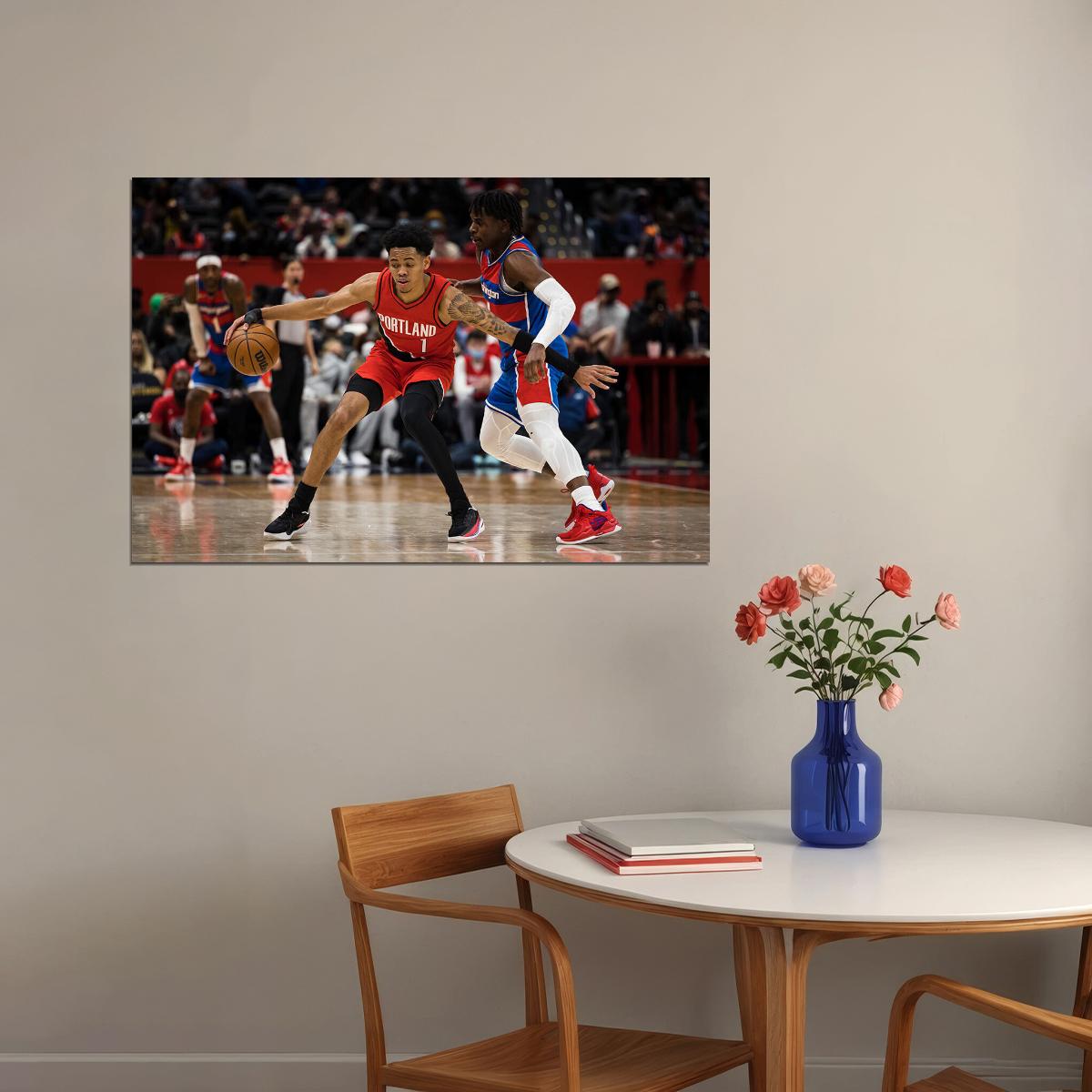 Anfernee Simons Portland Trail Blazers Basketball Team Poster Wall Art Print Home Wall Decor - xonomax