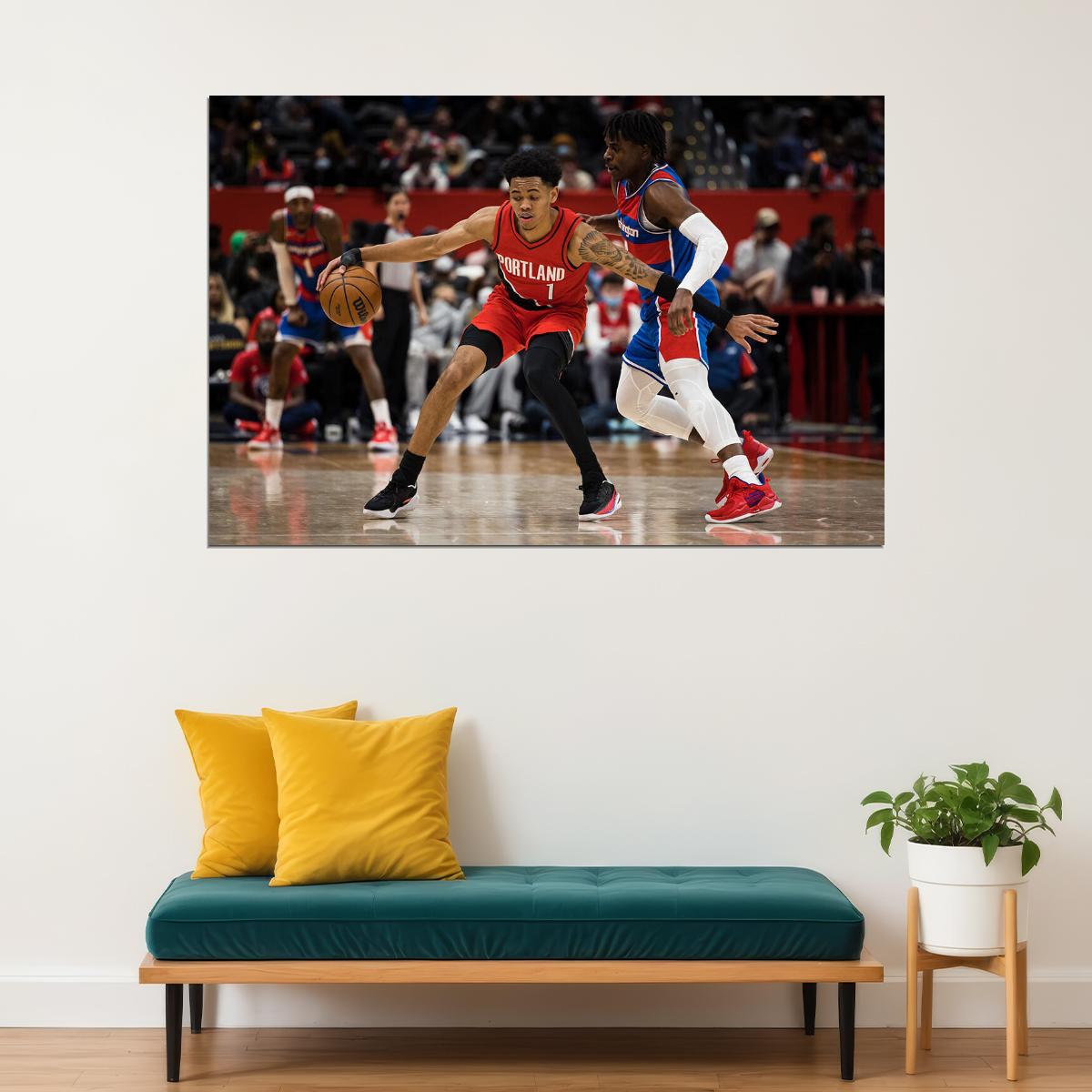 Anfernee Simons Portland Trail Blazers Basketball Team Poster Wall Art Print Home Wall Decor - xonomax