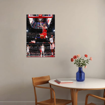Chicago Bulls Team Athlete Zach Lavine In Match Sports Poster Wall Art Print Home Wall Decor - xonomax