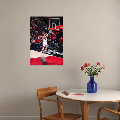 Zach Lavine In Match Chicago Bulls Team Athlete Sports Poster Wall Art Print Home Wall Decor