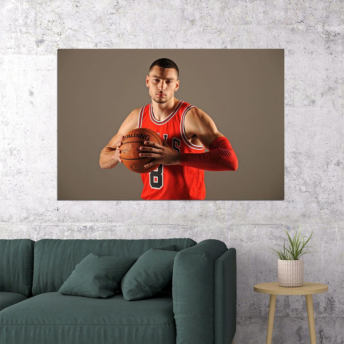 Zach Lavine American Basketball Chicago Bulls Team Poster Wall Art Print Home Wall Decor