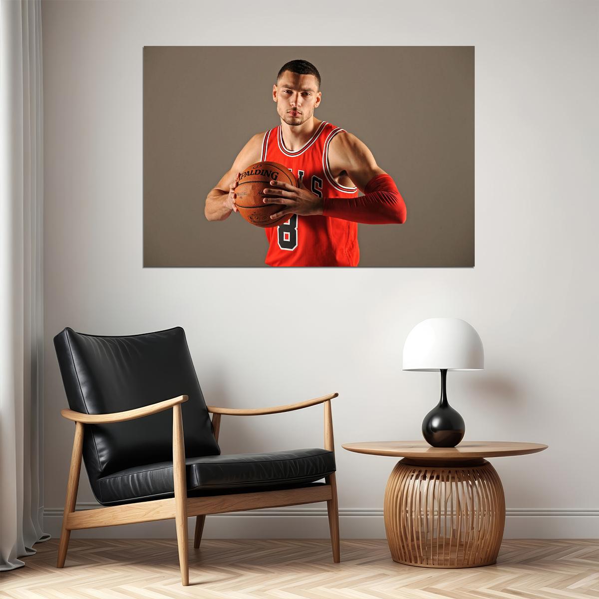 Zach Lavine American Basketball Chicago Bulls Team Poster Wall Art Print Home Wall Decor
