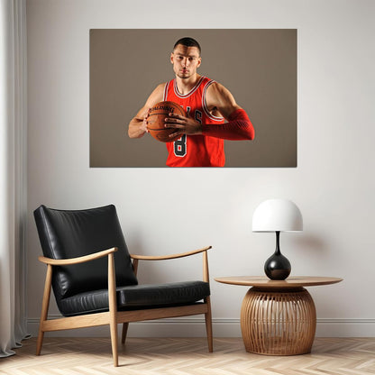 Zach Lavine American Basketball Chicago Bulls Team Poster Wall Art Print Home Wall Decor