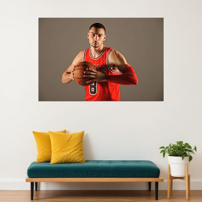 Zach Lavine American Basketball Chicago Bulls Team Poster Wall Art Print Home Wall Decor