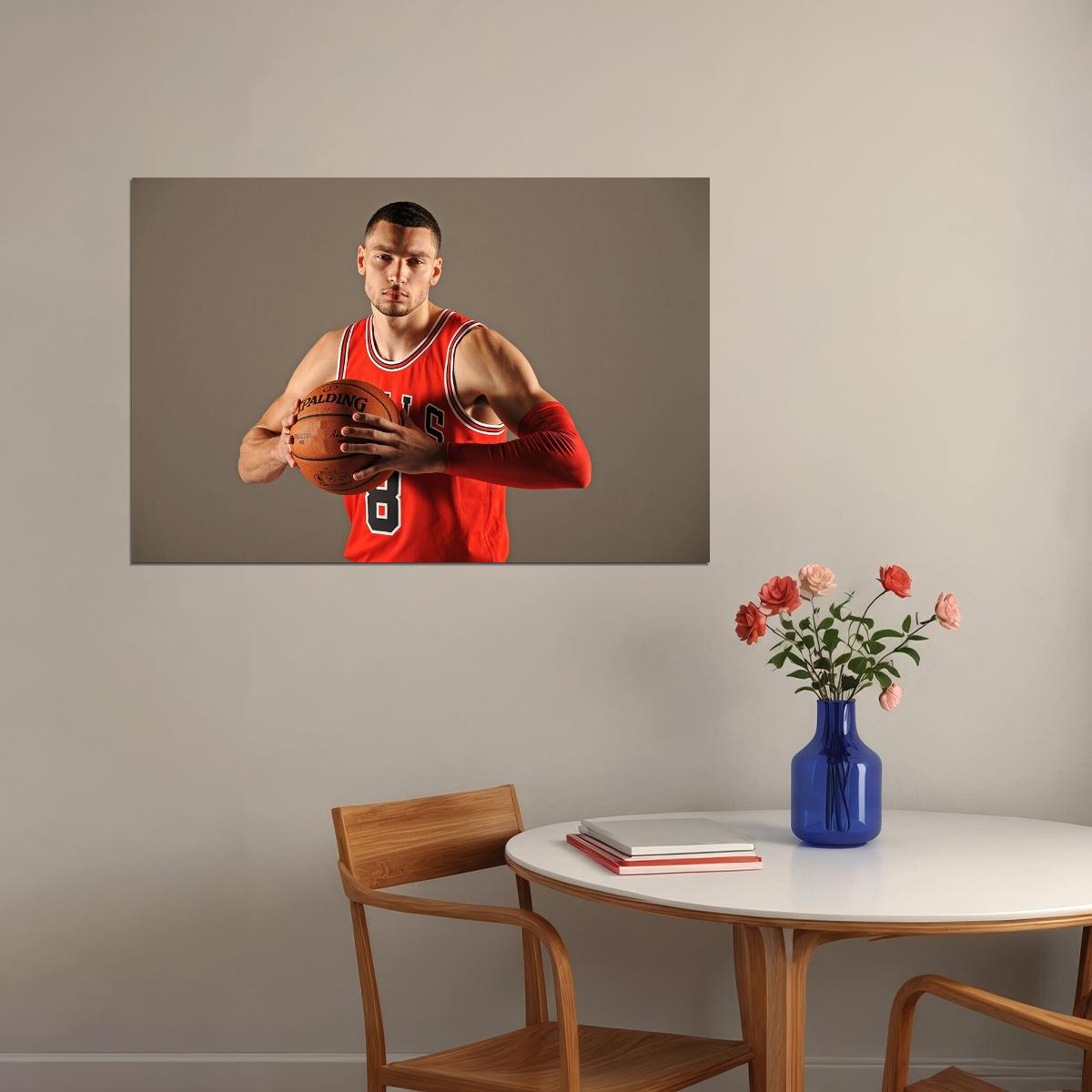 Zach Lavine American Basketball Chicago Bulls Team Poster Wall Art Print Home Wall Decor