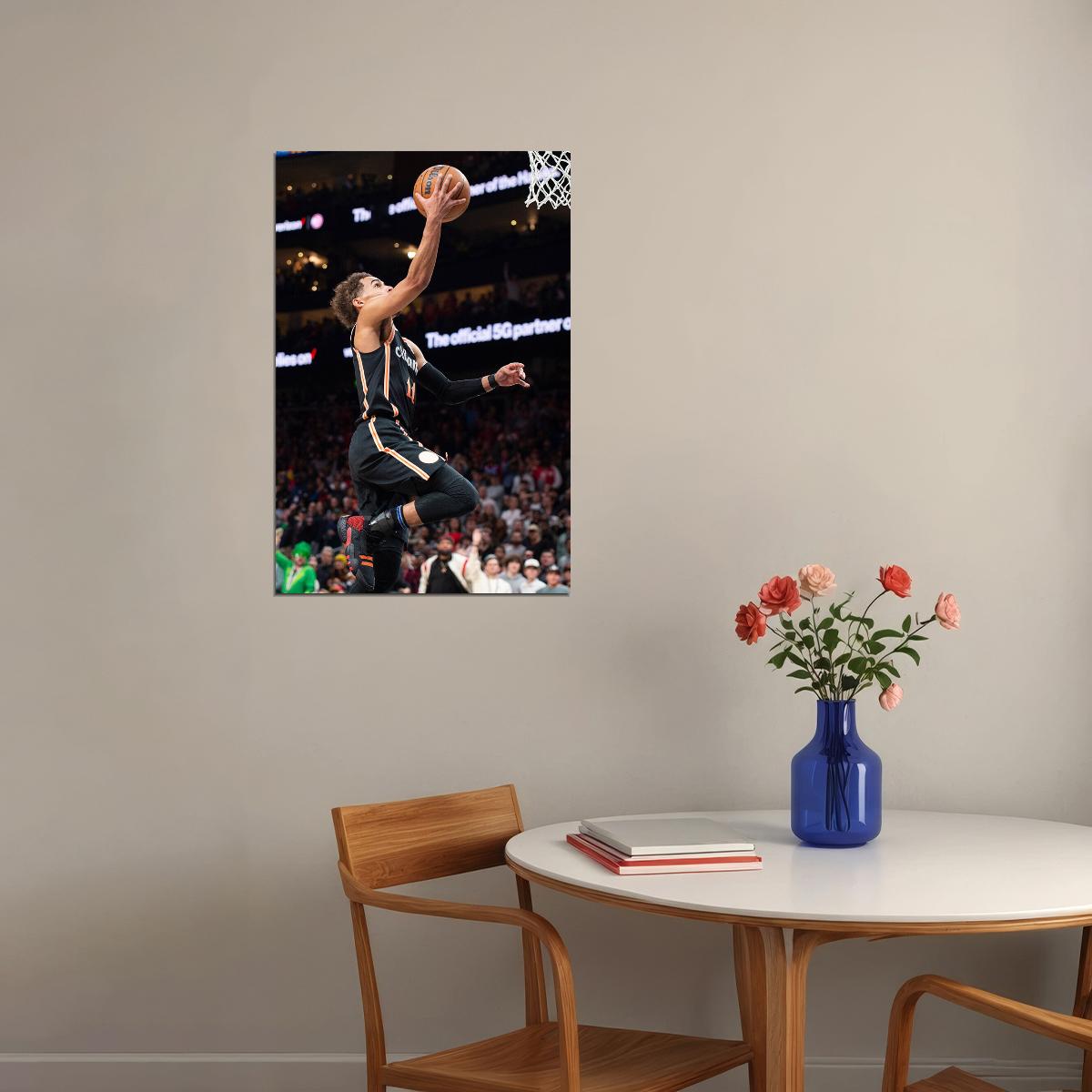 Trae Young In Match Athlete Hawks Team Player Poster Wall Art Print Home Wall Decor - xonomax