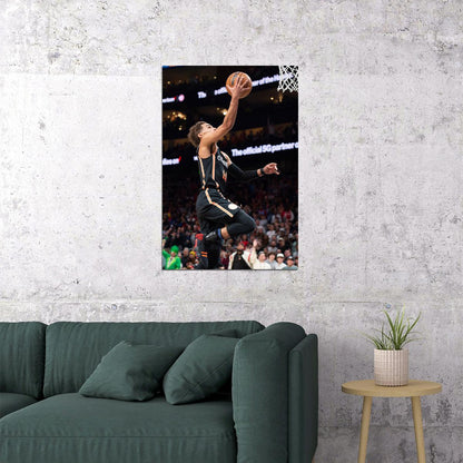 Trae Young In Match Athlete Hawks Team Player Poster Wall Art Print Home Wall Decor - xonomax