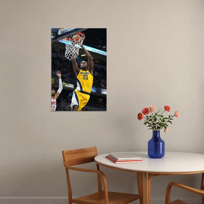 Myles Turner In Match İndiana Pacers Team Poster Wall Art Print Home Wall Decor - xonomax