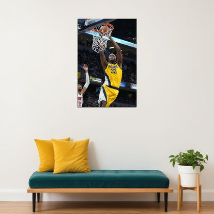 Myles Turner In Match İndiana Pacers Team Poster Wall Art Print Home Wall Decor - xonomax