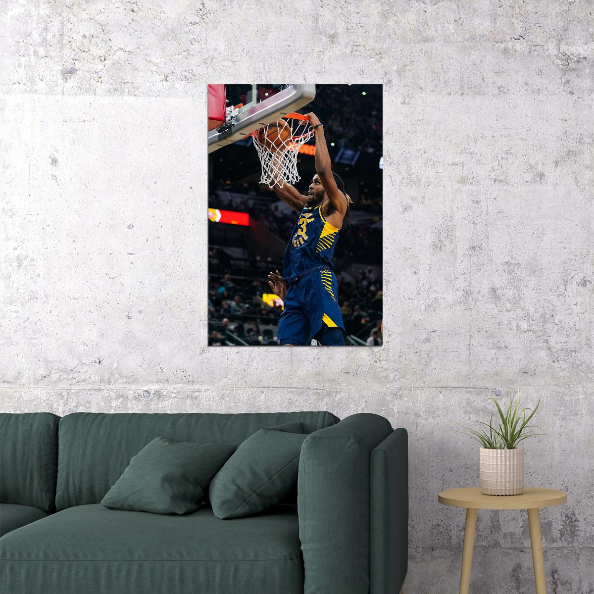 İndiana Pacers Player Myles Turner Basketball Poster Wall Art Print Home Wall Decor - xonomax