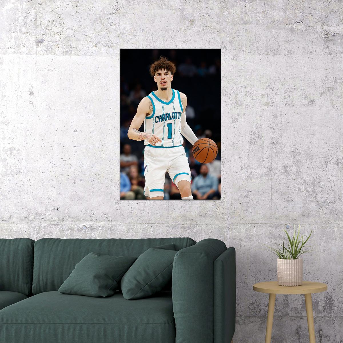 Lamelo Ball Basketball Charlotte Hornets Sports Poster Wall Art Print Home Wall Decor - xonomax