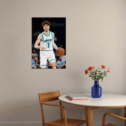 Lamelo Ball Basketball Charlotte Hornets Sports Poster Wall Art Print Home Wall Decor - xonomax