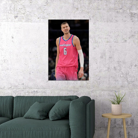 Washington Wizards Kristaps Porzingis Latvian Basketball Poster Wall Art Print Home Wall Decor - xonomax
