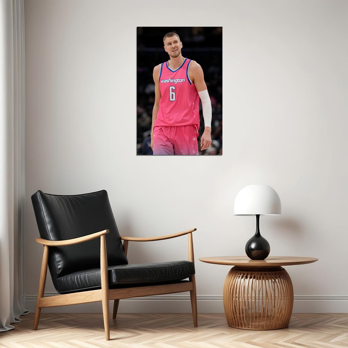 Washington Wizards Kristaps Porzingis Latvian Basketball Poster Wall Art Print Home Wall Decor - xonomax