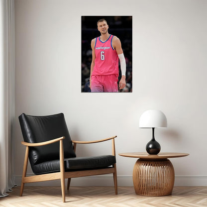 Washington Wizards Kristaps Porzingis Latvian Basketball Poster Wall Art Print Home Wall Decor - xonomax