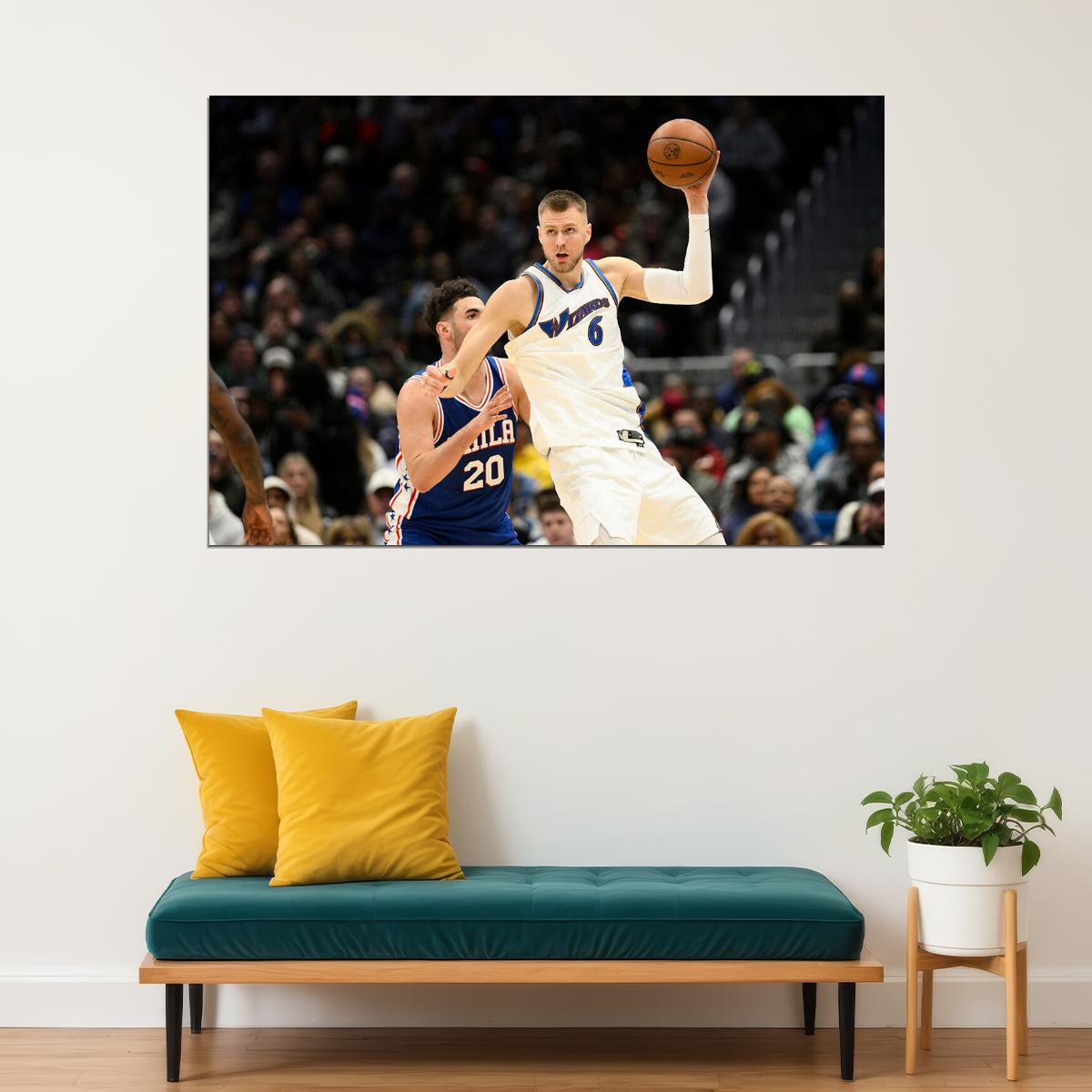 Kristaps Porzingis Latvian Basketball Washington Wizards Poster Wall Art Print Home Wall Decor - xonomax