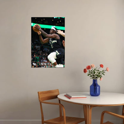 Milwaukee Bucks Team Jrue Holiday Basketball Poster Wall Art Print Home Wall Decor - xonomax