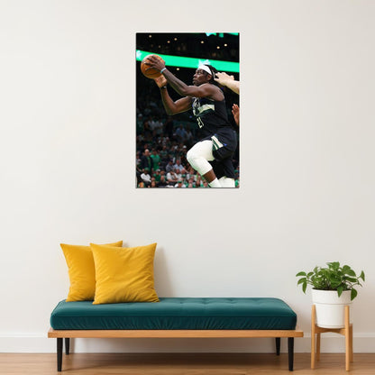 Milwaukee Bucks Team Jrue Holiday Basketball Poster Wall Art Print Home Wall Decor - xonomax