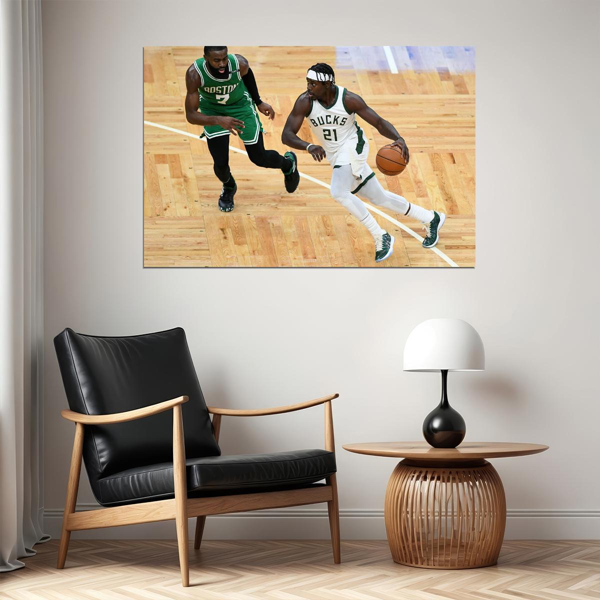 Jrue Holiday Basketball Milwaukee Bucks Team Poster Wall Art Print Home Wall Decor - xonomax