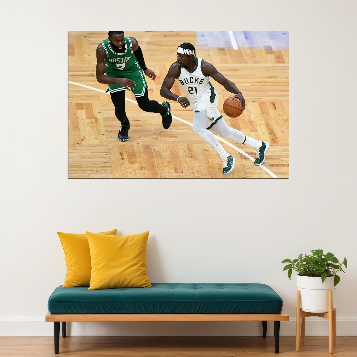 Jrue Holiday Basketball Milwaukee Bucks Team Poster Wall Art Print Home Wall Decor - xonomax