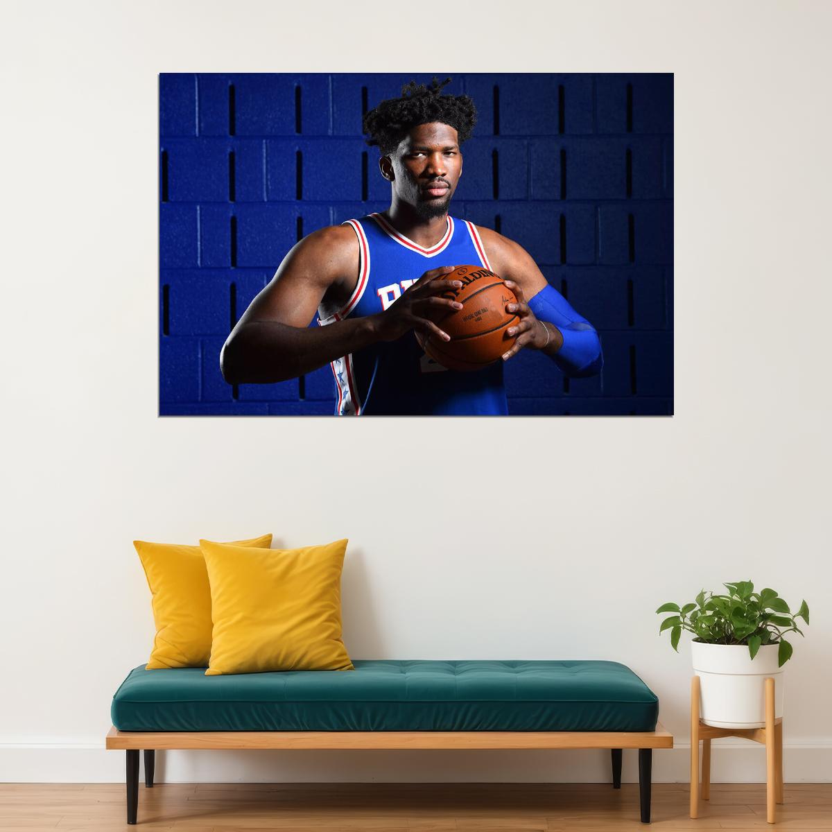 Joel Embiid Philadelphia Team Basketball Sports Athlete Poster Wall Art Print Home Wall Decor