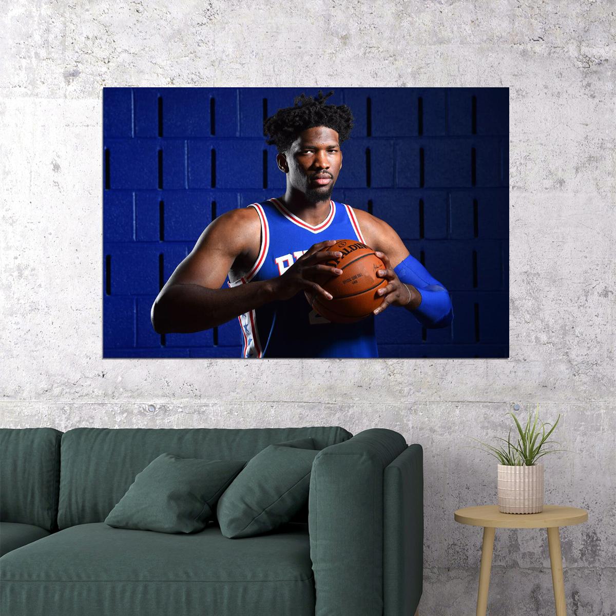Joel Embiid Philadelphia Team Basketball Sports Athlete Poster Wall Art Print Home Wall Decor