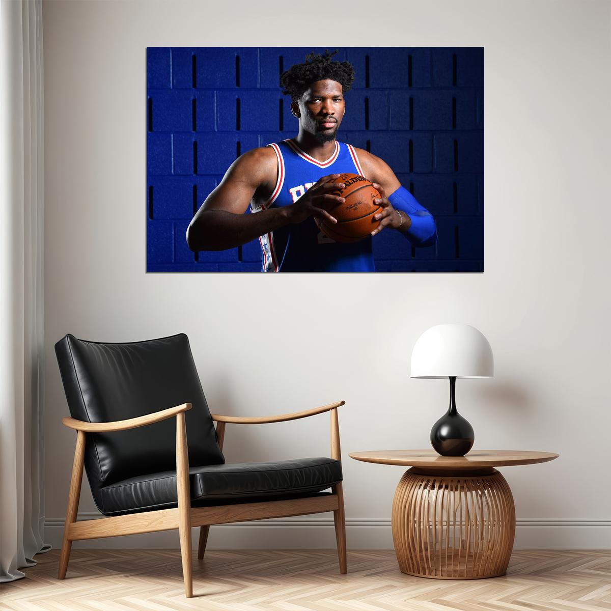 Joel Embiid Philadelphia Team Basketball Sports Athlete Poster Wall Art Print Home Wall Decor