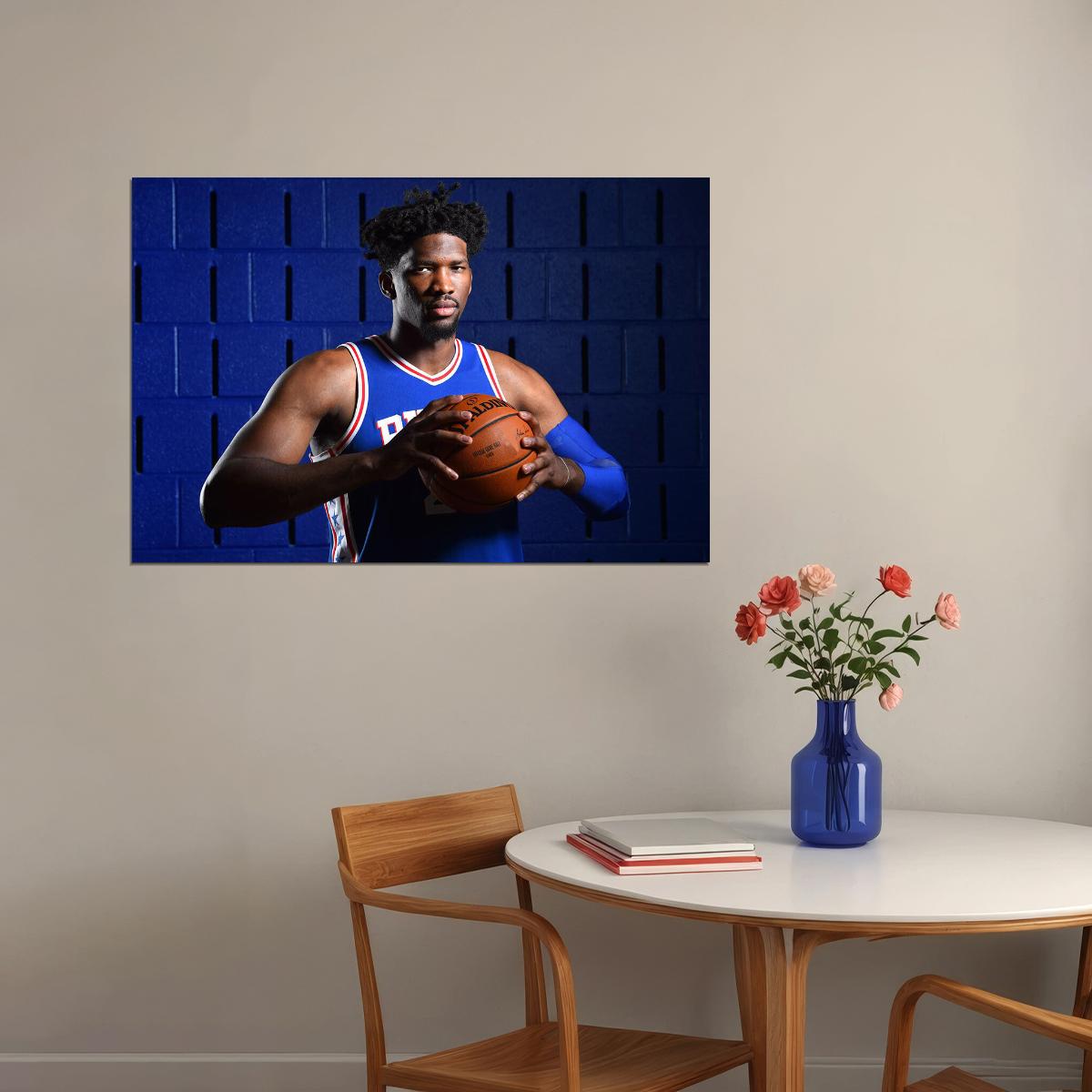 Joel Embiid Philadelphia Team Basketball Sports Athlete Poster Wall Art Print Home Wall Decor
