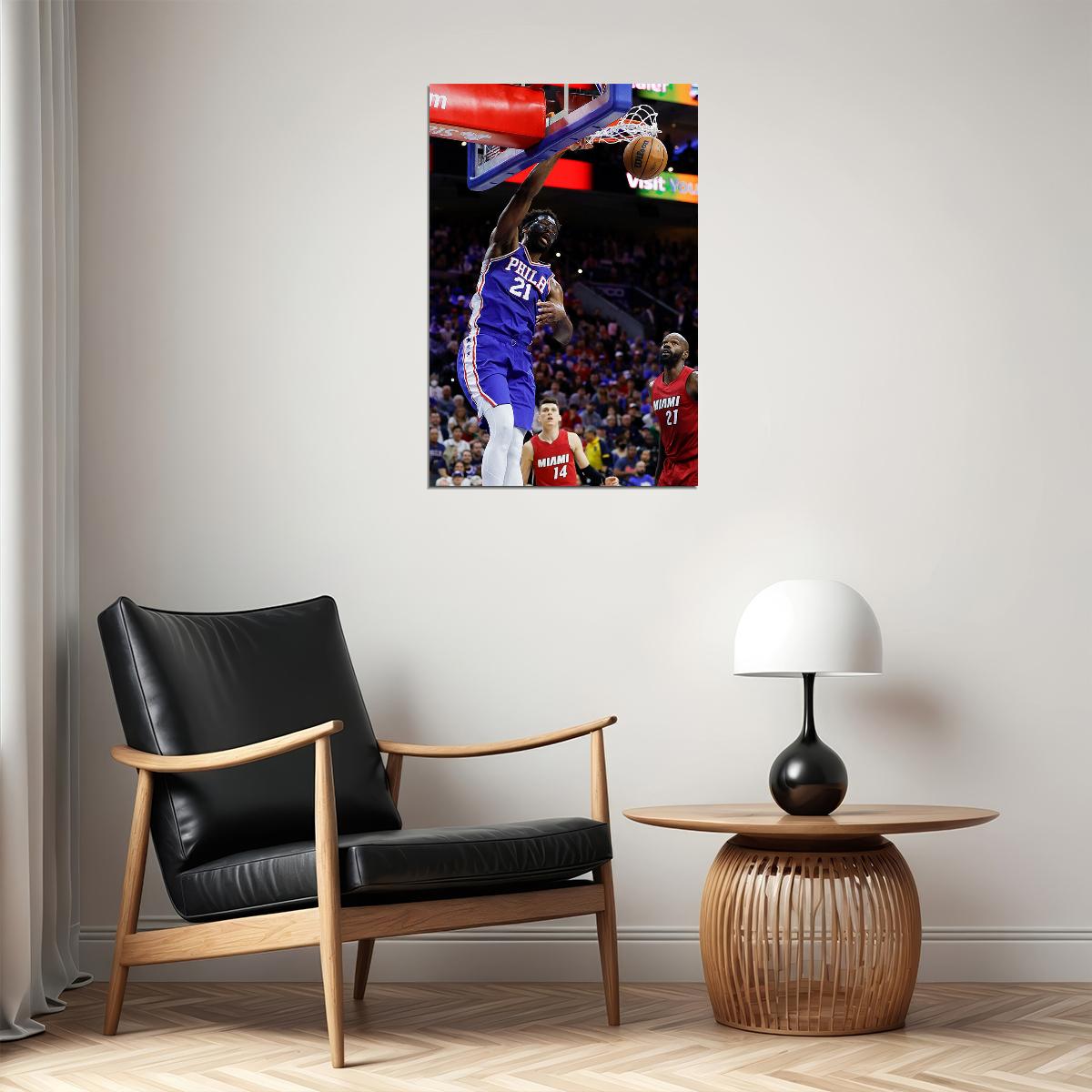 Joel Embiid Athlete Sports Philadelphia Team Basketball Poster Wall Art Print Home Wall Decor