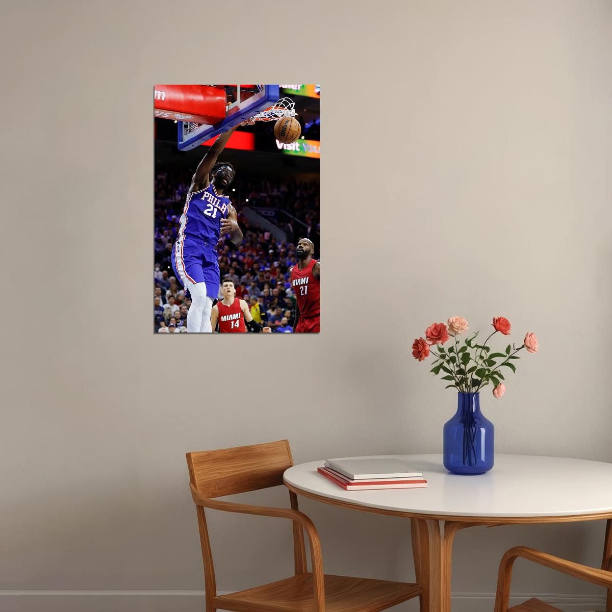 Joel Embiid Athlete Sports Philadelphia Team Basketball Poster Wall Art Print Home Wall Decor