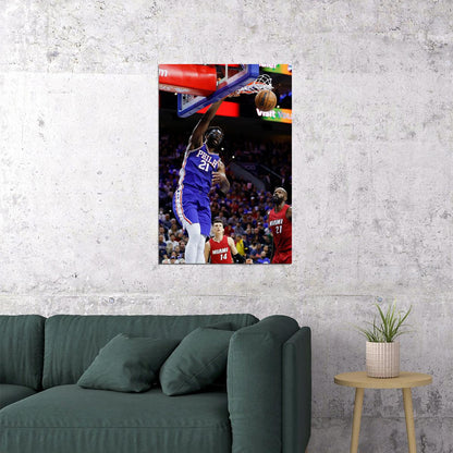 Joel Embiid Athlete Sports Philadelphia Team Basketball Poster Wall Art Print Home Wall Decor