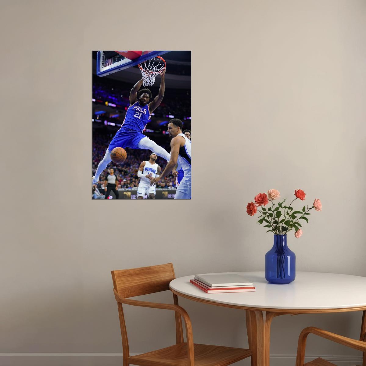 Philadelphia Team Basketball Joel Embiid Athlete Sports Poster Wall Art Print Home Wall Decor - xonomax