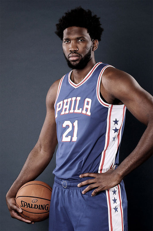 Joel Embiid Philadelphia Team Basketball Athlete Sports Poster Wall Art Print Home Wall Decor